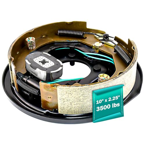 JADODE 10" x 2-1/4" Trailer Electric Trailer Brake Assembly Left Side for 3500 lbs axle Heavy Duty Electric Trailer Brake Kits 10" x 2.25"