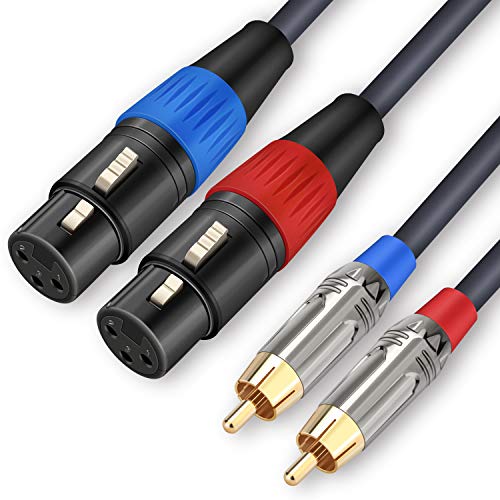 Jolgoo XLR to RCA Cable - Dual Female to Dual Male, 3.3 Feet, HiFi Audio, OFC Wire, for Amplifier, Mixer, Microphone