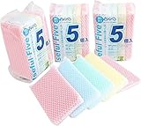 Sponge Individually Wrapped, Kitchen Dishwashing Sponge, Mesh Net Scouring Pad, Odor-Free Sponge Wipes Suitable for Travel Apartments (Multicolor Pack of 10)