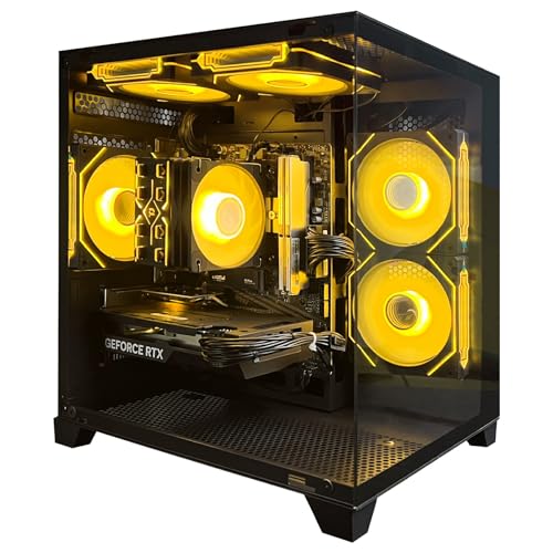 AEXPXO Gaming PC Desktop Desktop Computers with,AMD Ryzen 7 5700X 3.4GHz,RTX4060 8GB GDDR6,32GB DDR4 RAM 3200MHz,1TB NVME SSD,ARGB Cooling Fan,Supply WiFi Support