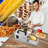 CGOLDENWALL 3 in 1 Electric Tornado Potato Slicer Spiral Potato Cutter Twisted Potato Slicer Spiral Twister Cutter Thicker Stainless Steel Vegetables Cutting Machine with Handle 110V