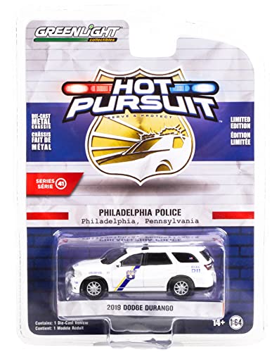 Toy Cars 2019 Durango Police White Philadelphia Police, Pennsylvania Hot Pursuit Series 41 1/64 Diecast Model Car by Greenlight 42990 E