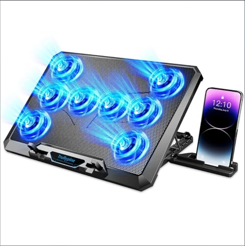 Laptop Cooling pad for Hp Pavilion 14-dv1097nr 14-dv1000 Gaming laptops, Laptop Cooler with 8 Fan, Adjustable Speed, 5-Level Height Adjustment, Mute Silent,2 USB-A Port，Built-in Phone Stand