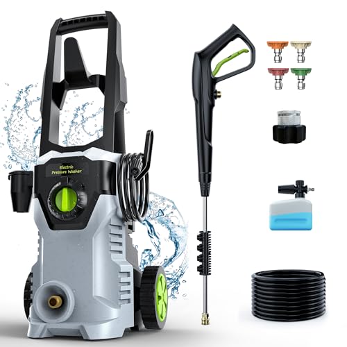 Pressure Washer, 4800PSI 3.0 GPM Max Electric Power Washer with Foam Cannon 48FT Total Long High Pressure Washer for Cars, Fences, Patios, Decks, Patios and Driveway Powerwasher