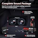 MTX 12 Inch 1200 Watt 4 Ohm Dual Loaded Car Audio Subwoofer Package with Sub Enclosure, Boss 1100W Mono A/B Amplifier, Wiring Kit and Capacitor