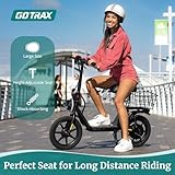 Gotrax FLEX Electric Scooter with Seat for Adult, Max 16-25miles Range, 15.5-20mph Power by 400W-500W Motor, Comfortable 14" Pneumatic Tire and Wider Deck & Height Adujustable Seat with Carry Basket