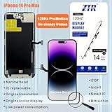 ZTR for iPhone 14 Pro Max Screen Replacement, 6.7'' COF LCD Display and Touch Digitizer Full Assembly with Repair Tool Kits, 120Hz Promotion, Screen Protector (for A2651, A2893, A2896, A2895, A2894)