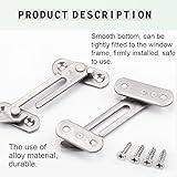 8 PCS Stainless Steel Casement Stopper Window Limiter with Screws, Stopper Sliding Window Child Safety Lock for Home,School, (4 x Left Open + 4 x Right Open)