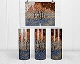 Cowhide Leather and Glitter Personalized 20 oz insulated tumbler, skinny Tumbler with lid and Straw, travel mug, Insulated Coffee Tumbler, Stainless Steel