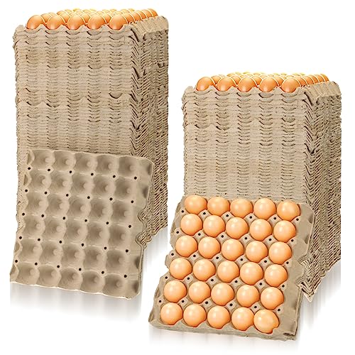Estune 120 Pack Egg Cartons Crates Bulk 30 Cell Pulp Fiber Egg Flats Reusable Stackable Cardboard Tray for Home Storing Packing Roach Colony Soundproofing