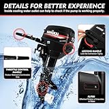 EEYBLAEEY 2-Stroke 12HP Outboard Motor, Multi-gear Outboard Motors, Outdoor Boat Motors with CDI Ignition System Water Cooling System for Rubber Boats Inflatable Boats Yachts