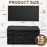 Hoolerry 15 Pcs Slate Charcuterie Boards Bulk, 8" x 4" Mini Slate Cheese Board Black Sushi Platters Individual Stone Serving Tray Plates for Food, Appetizers, Cheese, Meat, Party