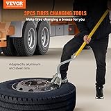 Vevor Mophorn Steel Tire Mount Demount Tool 22.5" to 24.5" Semi Tire Changing Tool with Extra Bead Keeper, Tubeless Truck Bead Breaker Manual Tire Changing Tools for Car Repairing (Yellow)