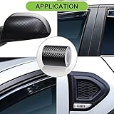 Spurtar Carbon Fiber Tape Roll, 3Inch X 20ft Air-Release Adhesive Black Vinyl Strip Chrome 3D Carbon Fiber Sticker Car Door Edge Guard Blackout Tape for Cars Motorcycle DIY Free Tool 7.6 X 600cm