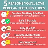 BEBECAN Teething Sticks for Babies 0-36 Months - Super Soft Silicone Teethers in 6 Vibrant Colors, Infant Teething Relief, Multicolored Teething Tubes Baby Gift Teethers