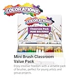 Colorations Mini Paint Brushes, Set of 60, Natural Bristle, Painting, Paint Brushes for Children , Art Supplies, Classroom Supplies, Posters, Kids Paint Brushes