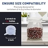 Extra Small Silicone Stretch Lids 2 Inch Reusable Silicone Jar Cover lids to Fit 2 Inch to 2.4 Inch Small Yogurt Jars,Milk Bottles,Cans 8 Pack