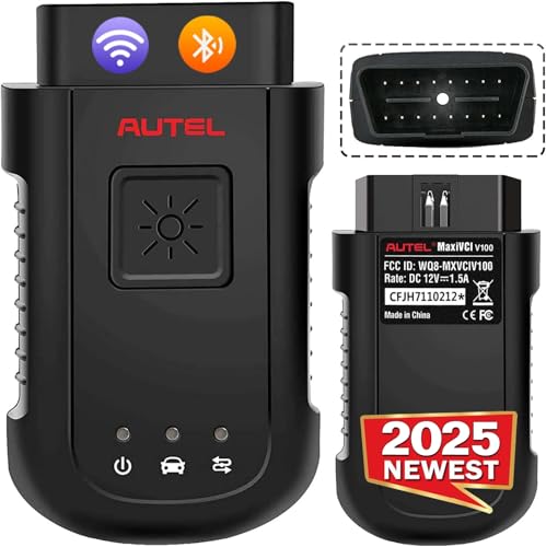 Autel MaxiSYS VCI100 Wireless Diagnostic Interface, 2025 MaxiVCI VCI V100 Car Communication Interface, OBD2 Connector Adapter Dongle, Compatible for Autel Scanner MS906BT MK906BT MS906TS