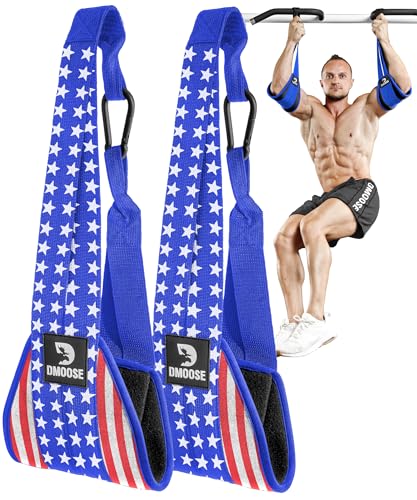 DMoose Ab Straps for Abdominal Muscle Building, Arm Support for Ab Workout, Hanging Ab Straps for Pull Up Bar Attachment, Ab Exercise Gym pullup Equipment for Men Women
