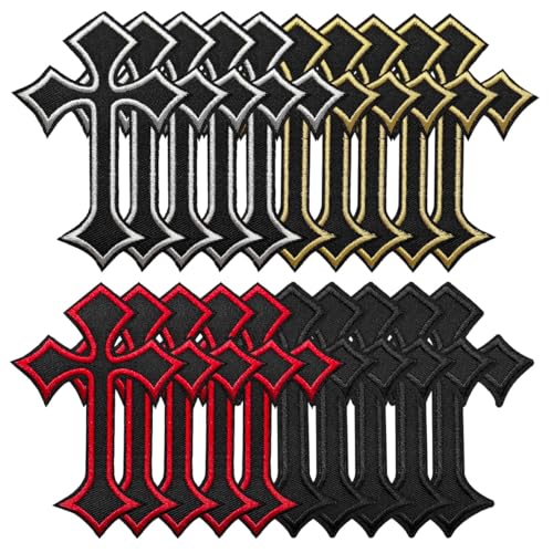 ZESION 20 Pcs Cross Patches,Funny Embroidered Applique Patches for Clothes, Hats, Jeans, Pants, Jackets, Shoes, Backpacks Repair and Decoration/Multicolour