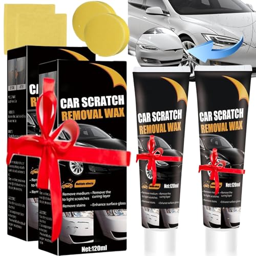 【2Packs】 Scratch Remover for Vehicles Car Scratch Remover Paste New Upgrade for Deep Scratches with Wipe & car Polish Sponge Buffing Compound for Car Paint Restorer