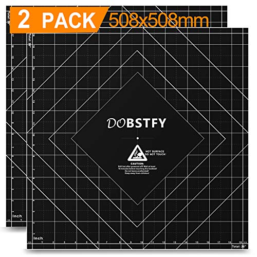 DOBSTFY 3D Printing Build Surface,with Premium Adhesive 3D Printer Heat Bed Platform Sticker Sheet,for CR-10 Max/CR-M4/CR-5060 Pro/Sermoon-M1/Sermoon M500.2Pack 20x20inch(508mmx508mm) Can Cut Any Size