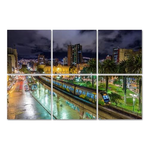 6 Pack Art Acoustic Panels Plaza Botero Square Downtown Medellin Dusk Medellin Colombia Self Adhesive Decorative Soundproof Wall Panels Sound Absorbing Panel 72"x48" for Office Home Studio