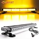 CUMART 26.5" Amber Yellow 54 LED Automotive Rooftop Beacon Warning Emergency Flashing Snow Plow Light Bar Double Side Strobe Light Traffic Advisor with Magnetic Base For Tow Work Truck Pickup