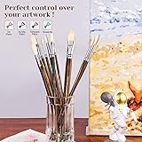 Fuumuui Professional Oil Paint Brush Set, 11pcs Superior Hog Bristle Paint Brushes Perfect for Oil Acrylic Gouache Painting