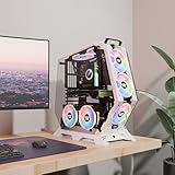 KEDIERS PC Case - ATX Tower Tempered Glass Gaming Computer Open Frame Case with 7 RGB Fans