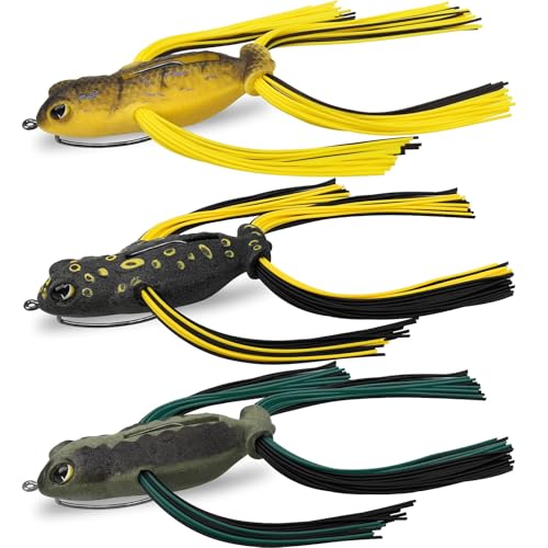 TRUSCEND Topwater Frog Fishing Lures with Silicone Leg Japan Design Weedless Soft Plastic Frogs Baits for Bass Musky Trout Artificial Lifelike Lures for Freshwater Saltwater Fishing Gear Gifts for Men