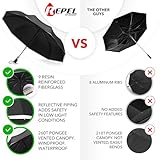 Repel Umbrella Windproof Travel Umbrellas for Rain - Easy Auto Open Close, Durable & Compact Umbrella, Strong Fiberglass Frame, Waterproof Canopy - Backpack, Purse, Portable Umbrella for Travel