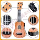 Lenwen 24 Pcs Kids Toy Guitar 10 Inch Ukulele Beginner Musical Instruments Mini Size Toddlers Ukulele Guitar Rhyme Developmental Educational Toy for Toddlers Babies