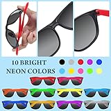 60 Pack Neon Sunglasses Party Favors Bulk, 10 Colors Neon Party Sunglasses 80's Style Colorful Novelty Sunglasses Cool Sun Glasses for Classroom Prize, Goody Bag Filler, Birthday Party, Kid Teen Adult