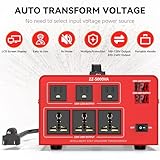 OLTEANP 5000 Watt Voltage Converter Transformer Heavy Duty Step Up/Down Power Converter 220V to 110V, 110V to 220V with 3 US Outlets, 3 Universal Outlets, LCD Display, Circuit Breaker Protection