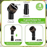 Honoson 2 Pack Vacuum Brush Attachment Round Dust Brush Bristle Cleaner Attachment 1-1/4 Inch Black Replacement with 1.25 to 1.37 Inch Vacuum Hose Adapter Tool for Standard Hose