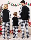 MISSKY Christmas Pajamas for Family 2023 Cute Classic Christmas Theme Pattern Family Christmas Pjs Matching Sets Loungewear for Couples Women