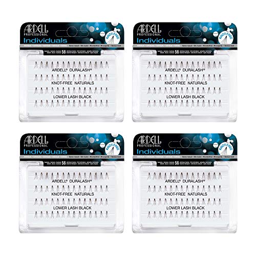 Ardell False Eye Lashes Lower Lash Individuals - Black, Natural Look DIY Lash Clusters, Reusable, Easy Application Eyelash Extension, 4 Pack