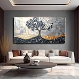 Tree Canvas Wall Art for Living Room Modern Tree of Life Canvas Painting Prints Abstract Textured Tree Prints Modern Nature Painting,Large Size Artwork for Living Room Bedroom Bathroom Office Home Wall Decor (58L" x 28W")