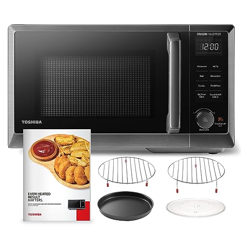 TOSHIBA Inverter Countertop Microwave Oven Air Fryer Combo MASTER Series, Broil, Convection, Speedy Combi, Even Defrost 11.3'' Turntable Sound On/Off, 27 Auto Menu&47 Recipes