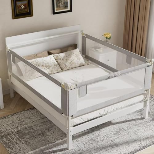 AquaVogue 3-Piece King Size Bed Rails for Toddlers - Height Adjustable Baby Bed Rail Guard Specially Designed for King Size (78.74 x 78.74 x 74.8 Inch)
