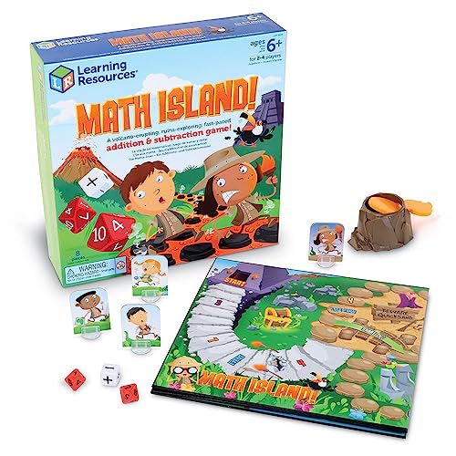 Learning Resources Math Island Addition & Subtraction Game, Educational Games, Elementary Math, Teaching Toys, Children’s Math Games, Educational Indoor Games, 8 Pieces, Age 6+