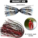 Silicone Skirts Rubber Jig Skirts, 18 Bundles 50 Strands Fishing Lures Skirt Replacement Kit for DIY Spinnerbait Lures Fishing Bait Accessories