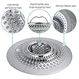 MFTEK Drain Hair Catcher Tub Drain Protector, Stainless Steel Bathtub Shower Drain Hair Stopper Strainer Trap for Shower Bathroom Sink to Catch Hair