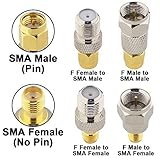 Boobrie F to SMA/RP-SMA Kit 6 Pack F Type to SMA and RP SMA Set SMA to RG6 Adapter Female to Female Coaxial Connector Female to Male Coax Adapter for WiFi Radio TV Antenna FPV Drone Extension Cable