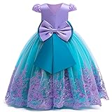 PURFEEL Girls Mermaid Princess Dress Kids Mermaid Costume Dress up for Ariel 8-9Years