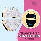 Popular Matching Girls Underwear Set - Crop Cami Training Bras for Girls with Hipster Girls Panties 10 pc Brights M