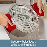 All-Clad Accessory, Stainless Steel Strain & Splatter Guard, 10.5-Inch, Easy, Mess-Free Straining, Multifunctional Design, Pots and Pans, Cookware, Kitchen Gadgets, Cooking Tools, Silver