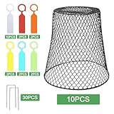 Dukelai 10 Pcs Chicken Wire Cloche Plant Covers Garden Netting Metal Heavy Duty Plant Protectors from Animals for Keeping Bunnies Chicken Squirrels Birds Other Out 9.13×9.13 in