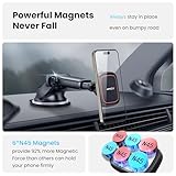 APPS2Car Magnetic Phone Car Mount, Dashboard Windshield Industrial-Strength Suction Cup Car Phone Mount Holder with Adjustable Telescopic Arm,6 Strong Magnets, for Cell Phones(Metal Sticker Need)